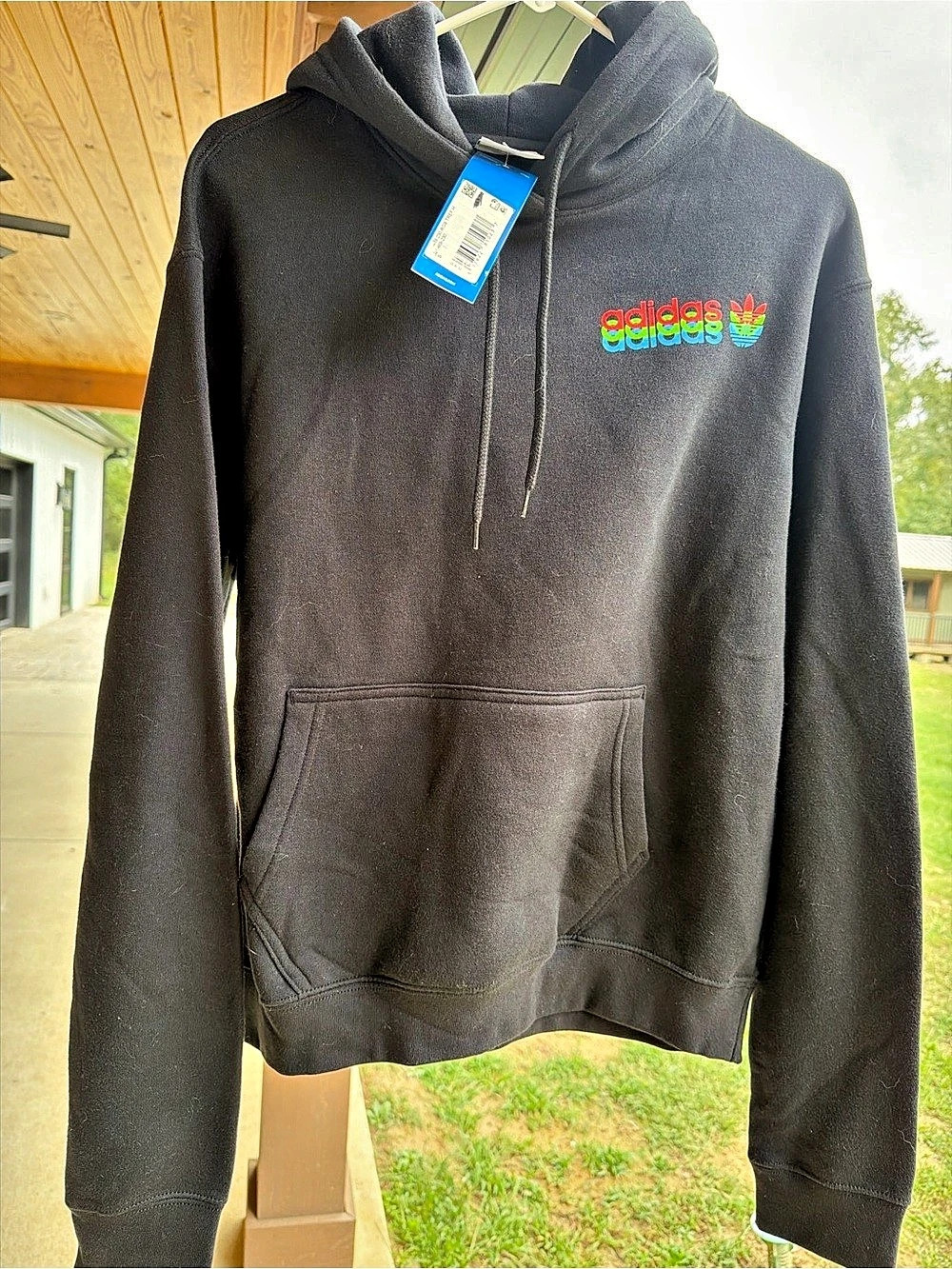 adidas Adicolor Shattered Trefoil Hoodie Black Logo